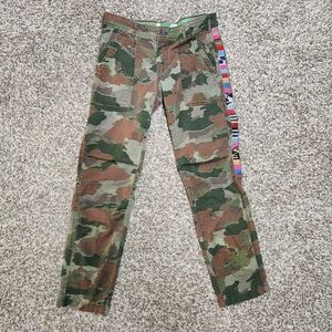 Anthropologie Camouflage Pants The Wanderer with Colorful Trim